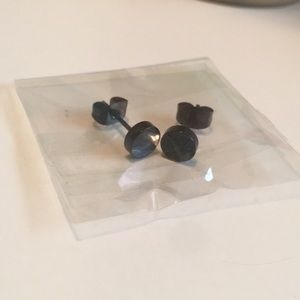 Black stud earrings